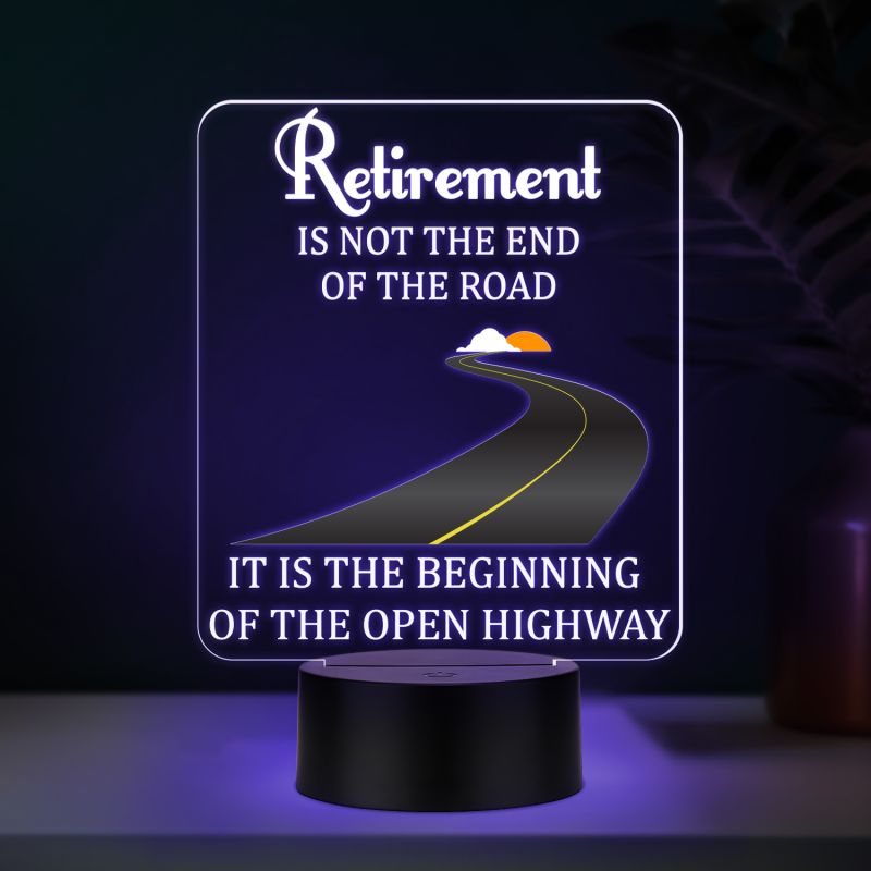 Engraved Retirement Quote Night Lamp with 7 Color Changing Light Retirement Gift for Teacher Mom Dad Colleagues & Boss
